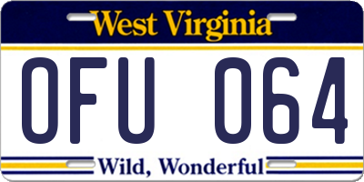 WV license plate OFU064