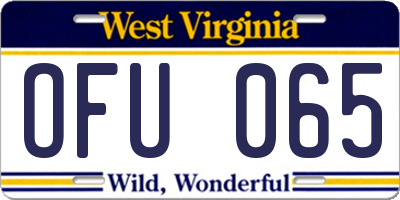 WV license plate OFU065