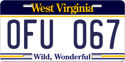 WV license plate OFU067