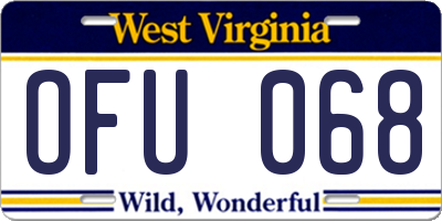 WV license plate OFU068