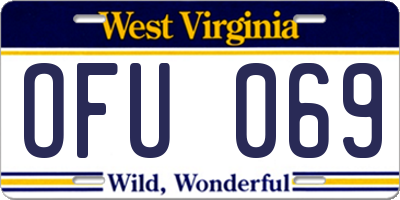 WV license plate OFU069