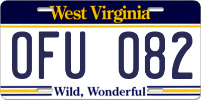 WV license plate OFU082