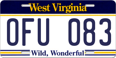 WV license plate OFU083
