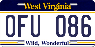 WV license plate OFU086