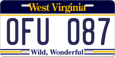 WV license plate OFU087
