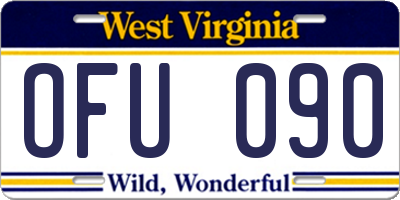 WV license plate OFU090