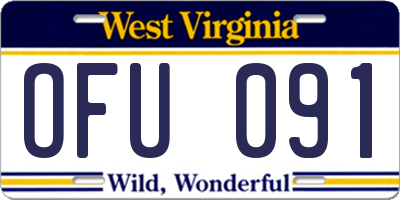 WV license plate OFU091