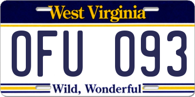 WV license plate OFU093