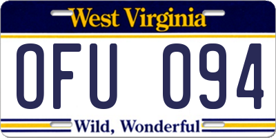 WV license plate OFU094