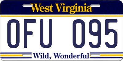 WV license plate OFU095