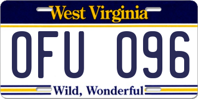 WV license plate OFU096