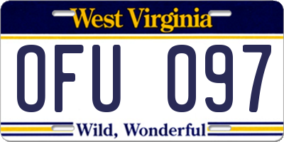 WV license plate OFU097