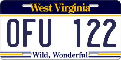 WV license plate OFU122