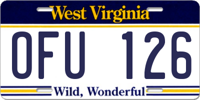 WV license plate OFU126