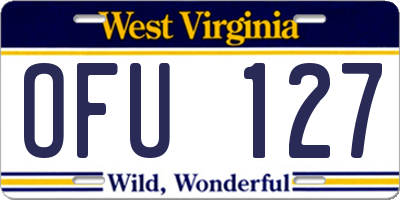 WV license plate OFU127