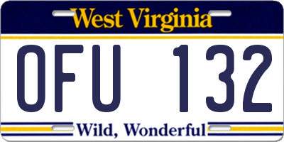 WV license plate OFU132