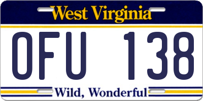 WV license plate OFU138