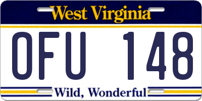 WV license plate OFU148