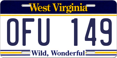 WV license plate OFU149