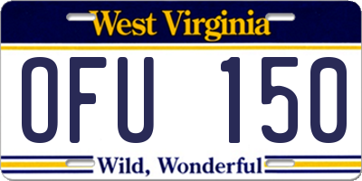 WV license plate OFU150