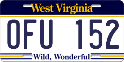 WV license plate OFU152