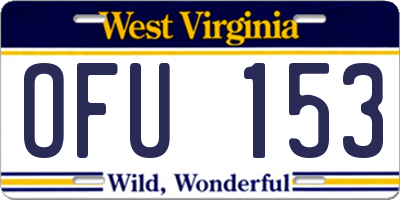 WV license plate OFU153