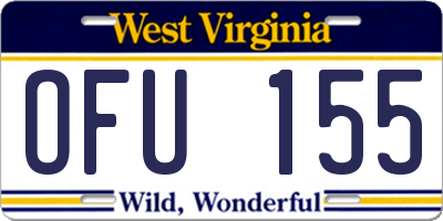 WV license plate OFU155
