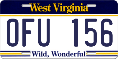 WV license plate OFU156