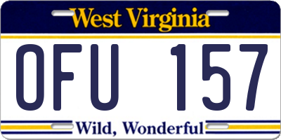 WV license plate OFU157