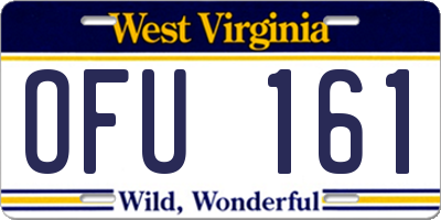 WV license plate OFU161