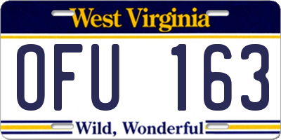 WV license plate OFU163
