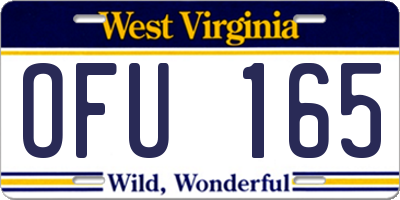 WV license plate OFU165
