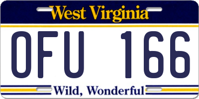 WV license plate OFU166