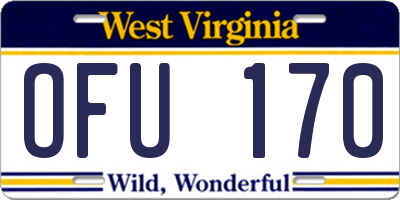 WV license plate OFU170