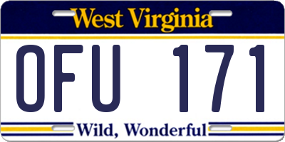 WV license plate OFU171