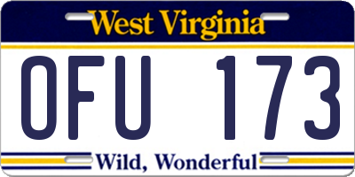 WV license plate OFU173