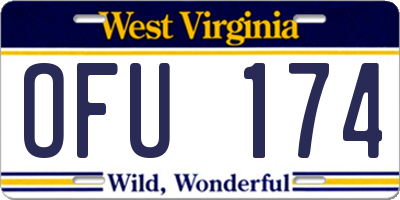 WV license plate OFU174