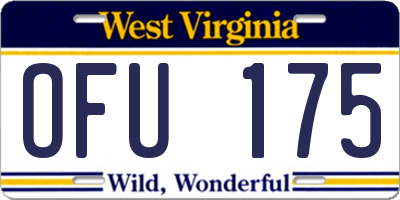 WV license plate OFU175