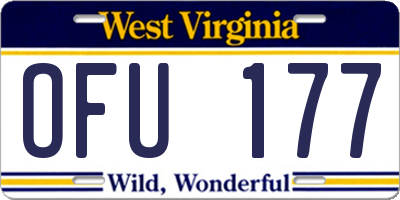WV license plate OFU177