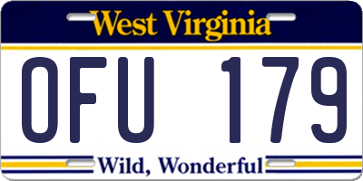 WV license plate OFU179