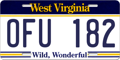 WV license plate OFU182