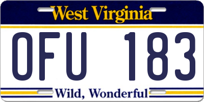 WV license plate OFU183