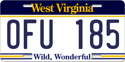 WV license plate OFU185