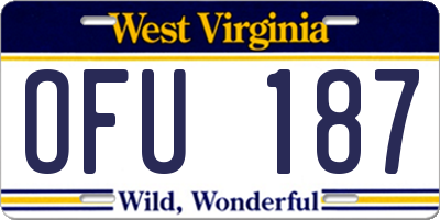 WV license plate OFU187