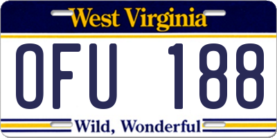 WV license plate OFU188