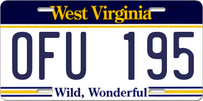 WV license plate OFU195