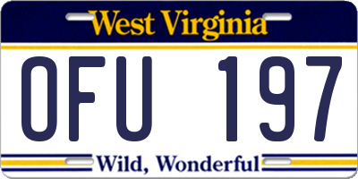 WV license plate OFU197
