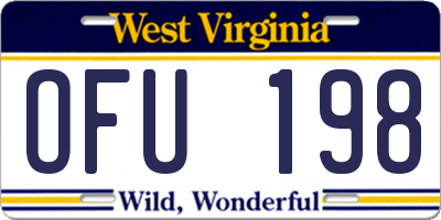 WV license plate OFU198
