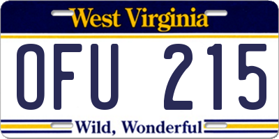 WV license plate OFU215