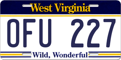 WV license plate OFU227